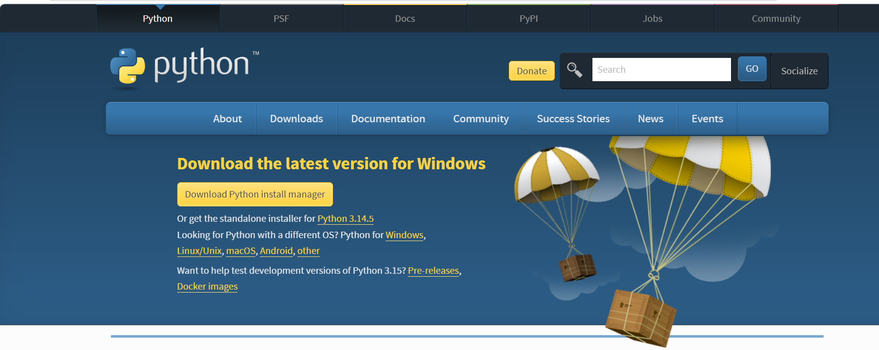 Python download page