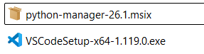Downloaded installer files