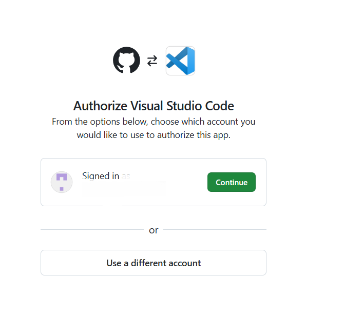 Authorize Visual Studio Code account prompt