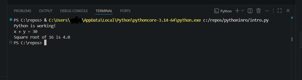 Final terminal confirmation